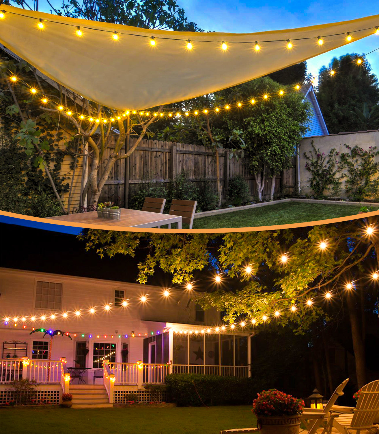 Lichterkette Led Außen Strom Outdoor - 30M 100FT 43+2 G40 Glühbirnen Garten Beleuchtung Balkon Lichterketten Aussen IP44 Wetterfest Pavillon String Lights mit Fernbedienung für Terrasse Party